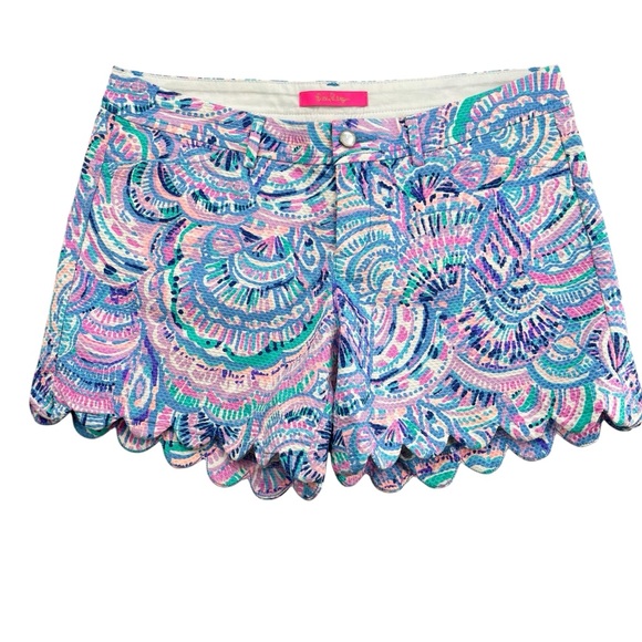 Lilly Pulitzer The Buttercup Scalloped Hem Shorts Sz 6 - Picture 2 of 8